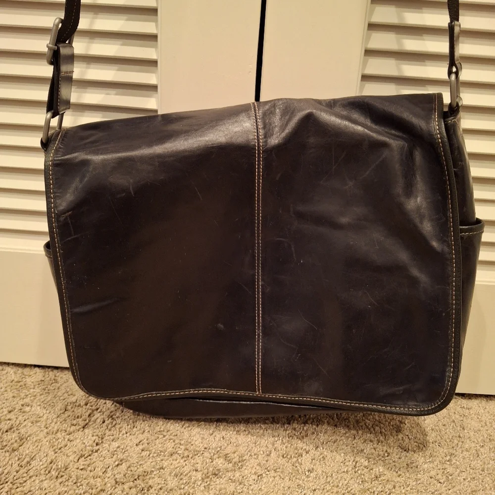 Vintage Perry Ellis  Men's Black Crossbody Shoulder Bag/Portfolio